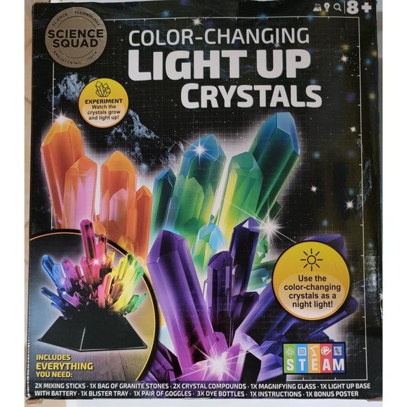 Science Squad Toys Grow Your Own Color Changing Light Up Crystals
